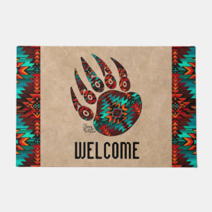 Felpudo Doormat tribal Bear Paw