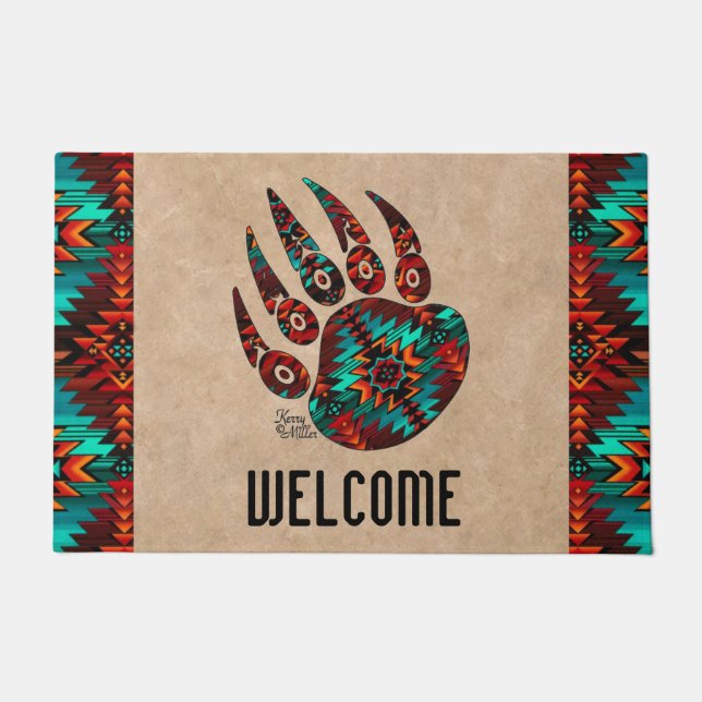 Felpudo Doormat tribal Bear Paw (Anverso)