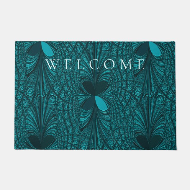 Felpudo Doormat Verde azulado decorativo (Anverso)
