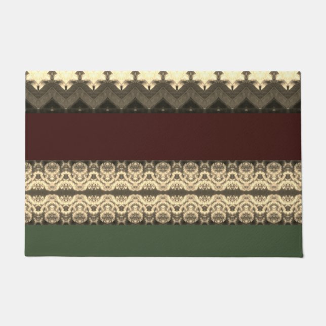 Felpudo Doormat Verde Y Marrón Oscuro (Anverso)