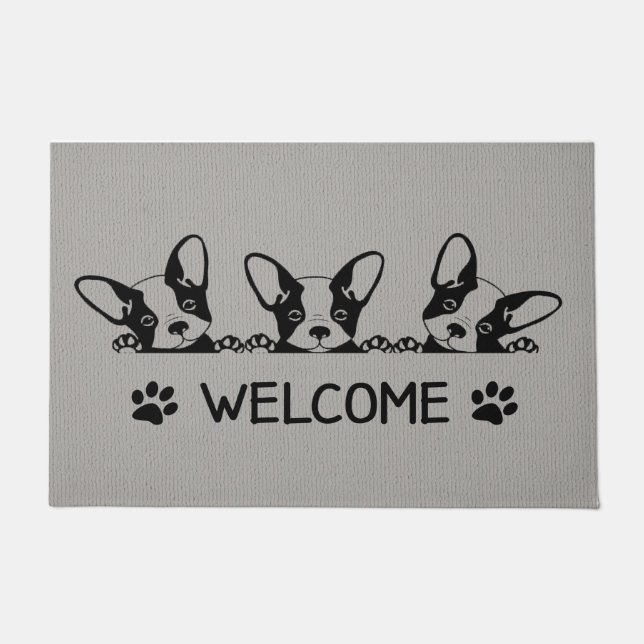 Felpudo Doormat Wiener - Perro divertido, Dachshund Mat (Anverso)
