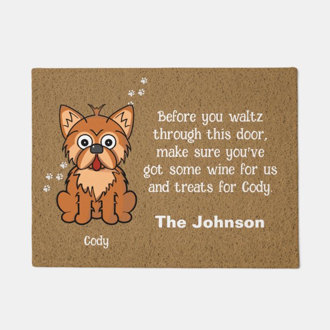 Felpudo Doormat Yorky, Doormat Perro, Dog Mat (Anverso)