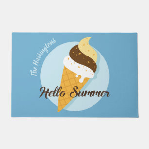 Felpudo Doormats de encargo del helado del nombre y del