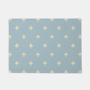 Felpudo Dorado Fleur-de-Lis Dusky Blue 18x24