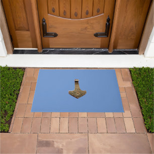 Felpudo Dorado Thor Hammer azul gran doormat
