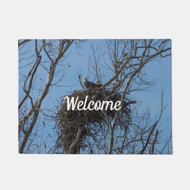 Felpudo Dormat de bienvenida con problemas de doble águila (Anverso)
