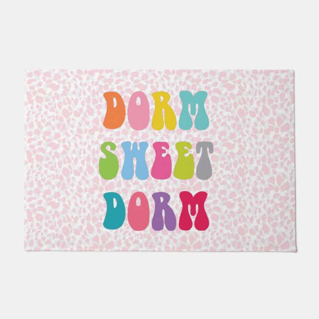 Felpudo "Dormitorio Dulce Dorado" Rosa Cheetah Door Mat (Anverso)