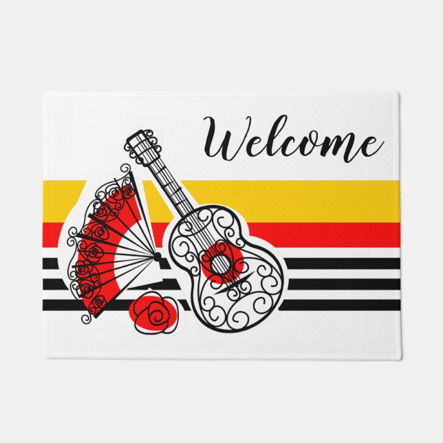 Felpudo Dormitorios españoles de bienvenida con tira clási (Anverso)