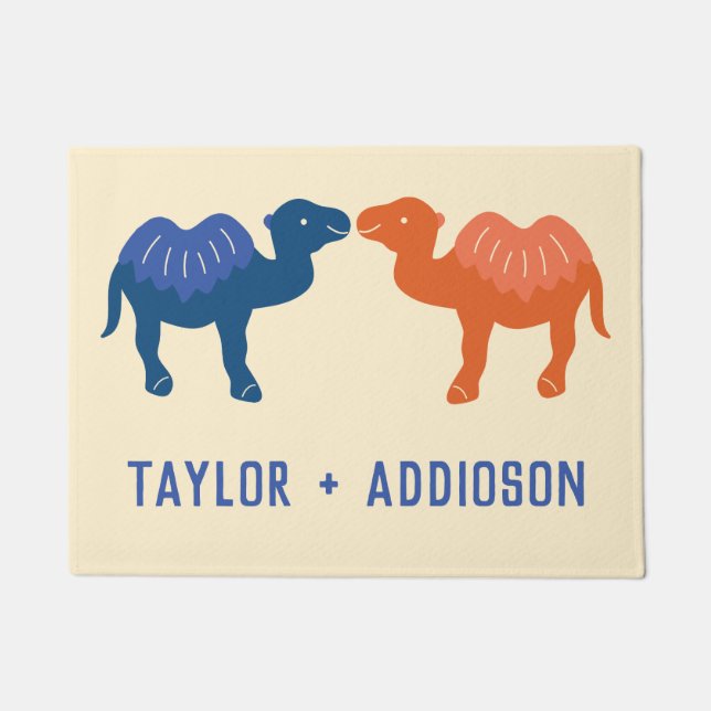 Felpudo Dos camellos Personalizados cortos Parejas persona (Anverso)