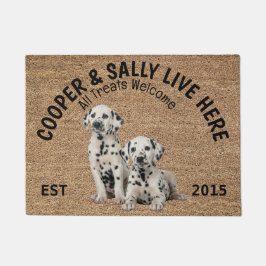 Felpudo Dos dálmatas personalizan Doormat
