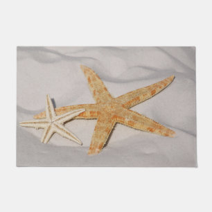 Felpudo Dos estrellas de mar en la arena grande