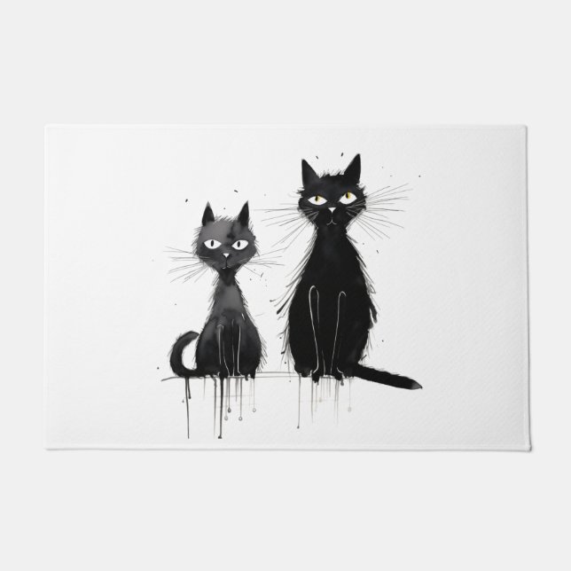 Felpudo Dos gatos negros (Anverso)