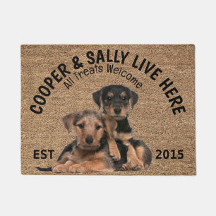 Felpudo Dos Territorios de Airedale Personalizados Perros