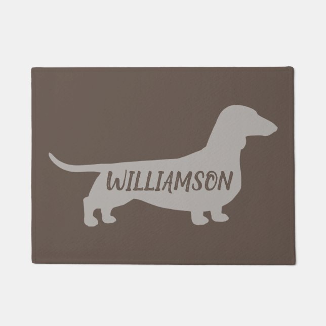 Felpudo Doxie de Dachshund Silhouette Wiener Dog Lover (Anverso)