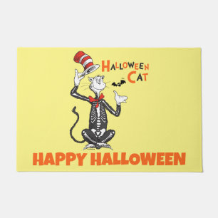 Felpudo Dr. Seuss   Gato de Halloween en el Gorra