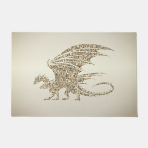 Felpudo Dragón de mosaico asombroso oro