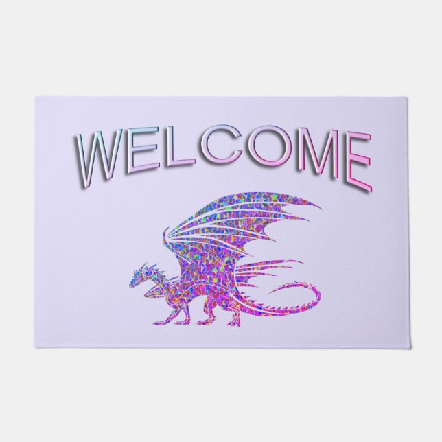 Felpudo Dragón mosaico asombroso (Anverso)