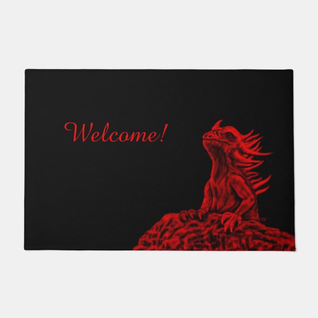 Felpudo Dragón rojo pequeño (Anverso)