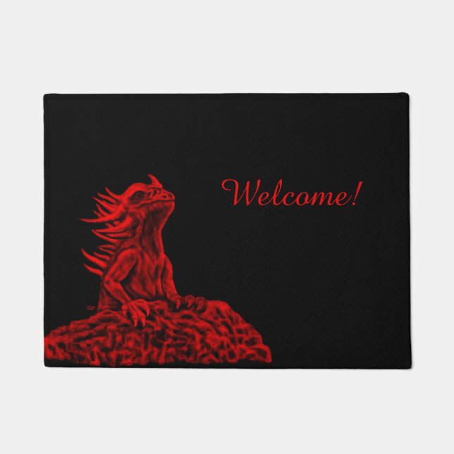 Felpudo Dragón rojo pequeño (Anverso)