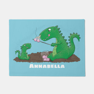 Felpudo dragones cortos asando malvaviscos personalizado