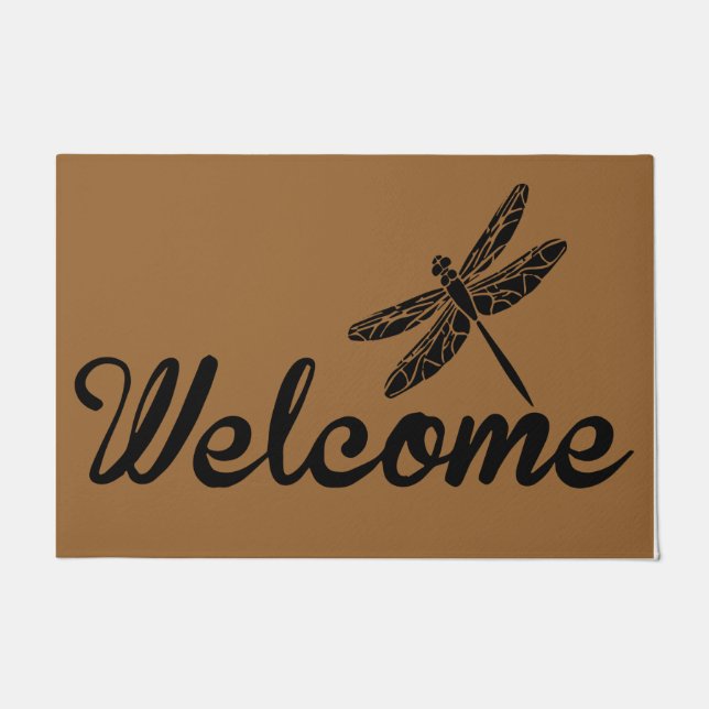 Felpudo Dragonflies Simple Rug, Insectos Retro (Anverso)