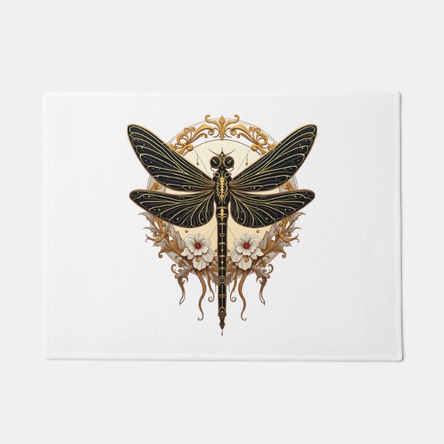 Felpudo Dragonfly Art Nouveau Elegant Steampunk (Anverso)