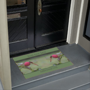 Felpudo Dragonfly Rojo Sobre Fruta De Dogwood Personalizad