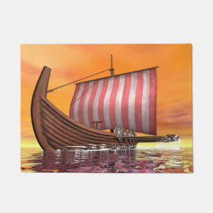 Felpudo Drakkar o nave de vikingo - 3D rinden
