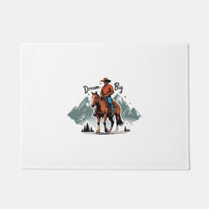 Felpudo Dream Big- Cowboy Montando Caballo