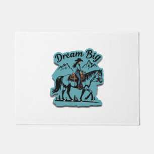 Felpudo Dream Big-Cowgirl Riendo Caballo