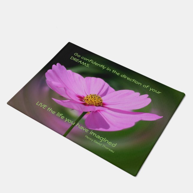 Felpudo Dreams Cita Cosmos Flower Inspirador (Angular)