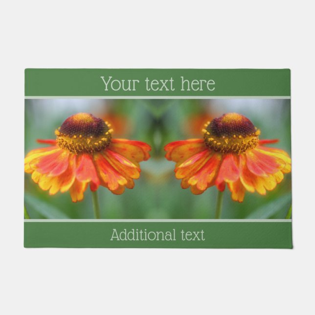 Felpudo Dreamy Zinnia Flower Personalizada (Anverso)