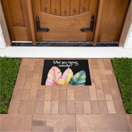 Felpudo Drei Bananen Blätter in Pastellfarben 