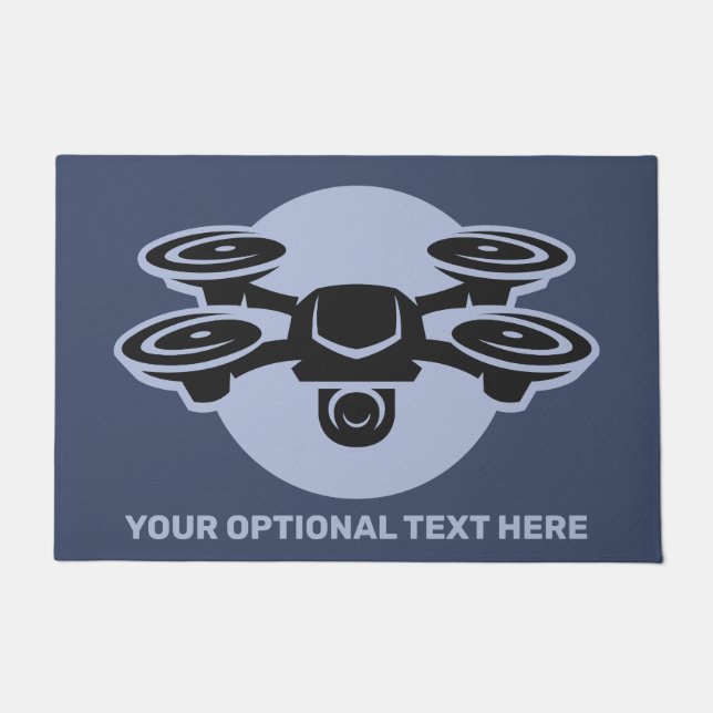 Felpudo Drone de texto de personalizado (Anverso)