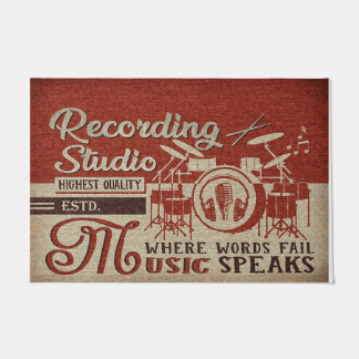 Felpudo Drum Design Doormat, Music Stuido Decor