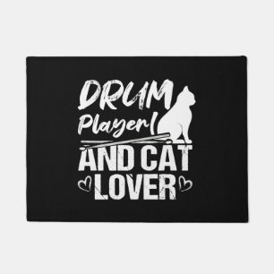 Felpudo Drum Player Y Cat Lover Drums Y Cats Lover