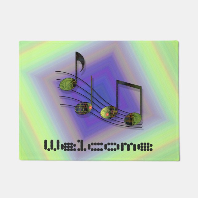 Felpudo Dubstep Notes Doormat (Anverso)