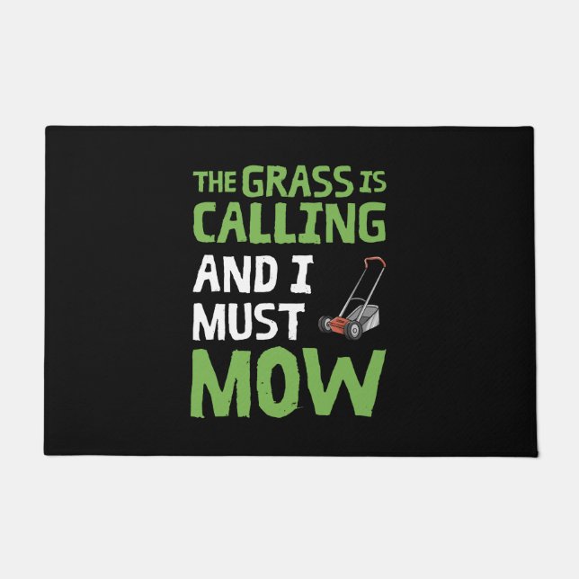 Felpudo Ducha de césped - La hierba llama y debo mascar (Anverso)