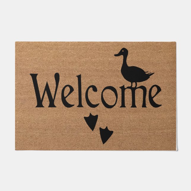Felpudo  Duck Welcome Door Mat, Cute Duck Prints Mat (Anverso)