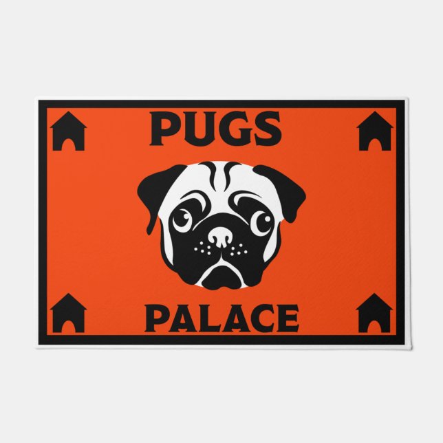 Felpudo Dueños de perros de pug Doormat casero (Anverso)