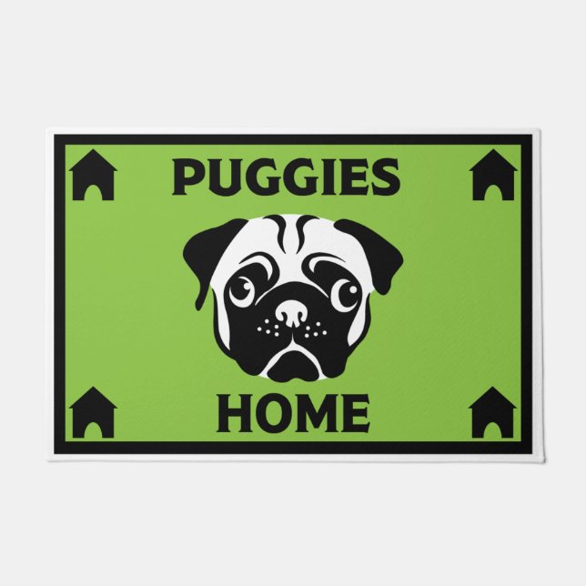 Felpudo Dueños de perros de pug Doormat casero (Anverso)