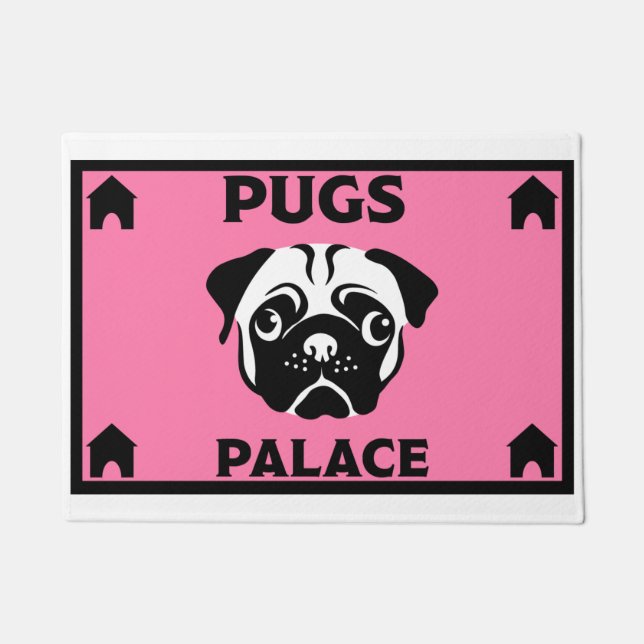 Felpudo Dueños de perros de pug Doormat casero (Anverso)