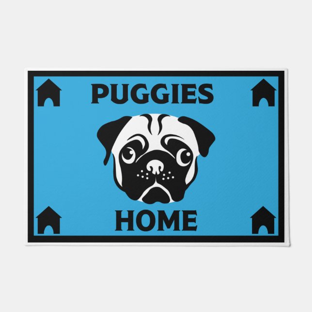 Felpudo Dueños de perros de pug Doormat casero (Anverso)