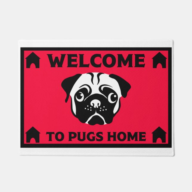 Felpudo Dueños de perros de pug Doormat casero (Anverso)