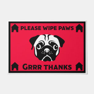Felpudo Dueños de perros de pug Doormat casero