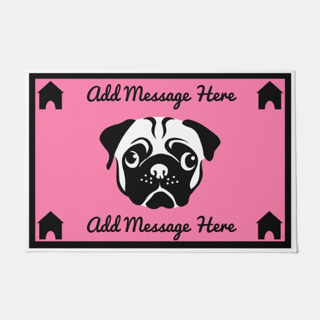 Felpudo Dueños de perros de pug Doormat casero (Anverso)