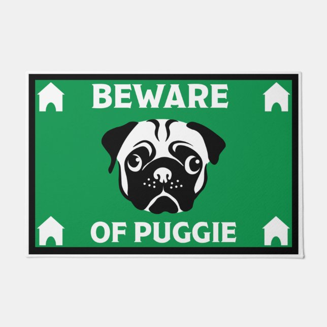 Felpudo Dueños de perros de pug Doormat casero (Anverso)