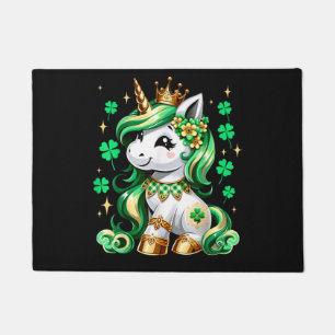 Felpudo Dulce Unicornio Trébol Día de San Patricio