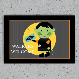 Felpudo Dulces de Zombie Sonriente Halloween