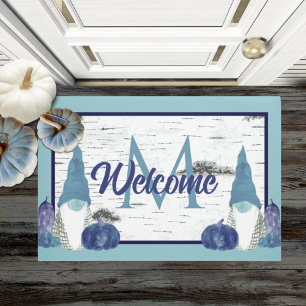 Felpudo Dusty Blue Pumpkin Gnomes Aspen Rustic